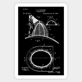 Fire Helmet Patent 1889 Fireman Decor Helmet Firefighter Hat Sticker